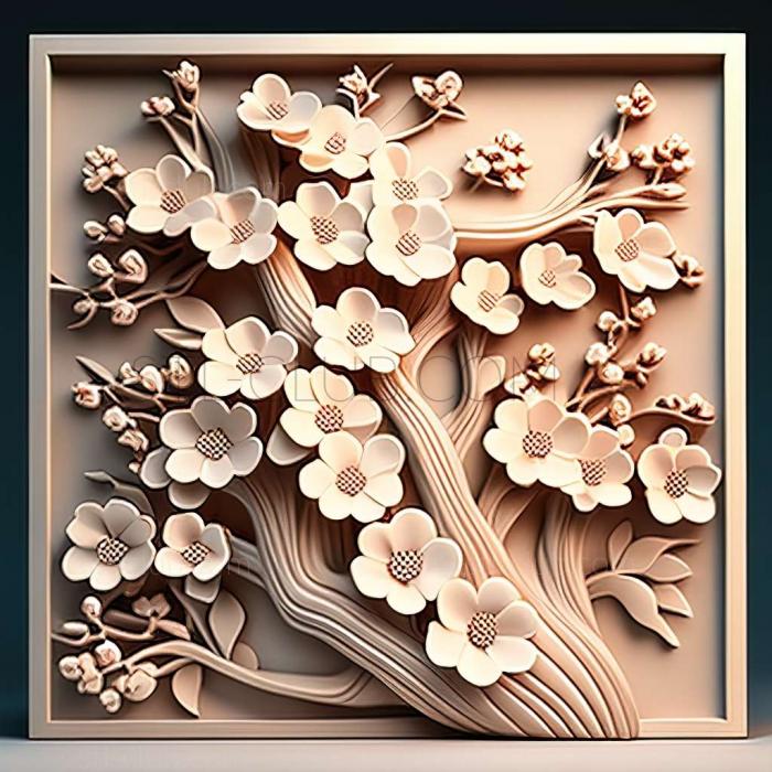 3D model cherry blossoms (STL)